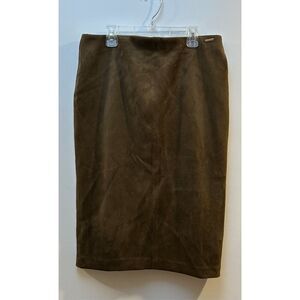 T Tahari women’s brown suede pencil skirt size Medium #41-1748